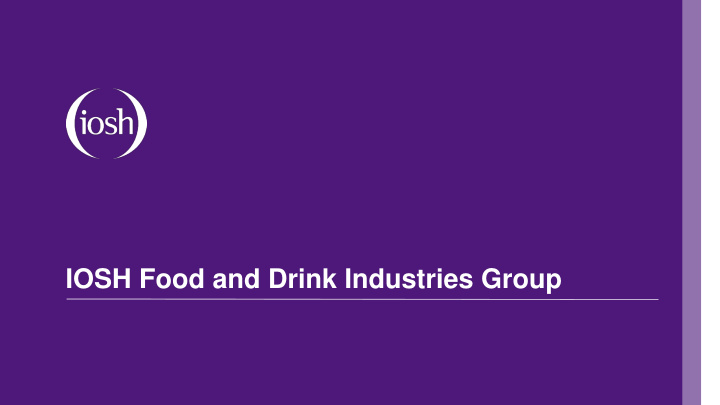 iosh food and drink industries group recipe for health