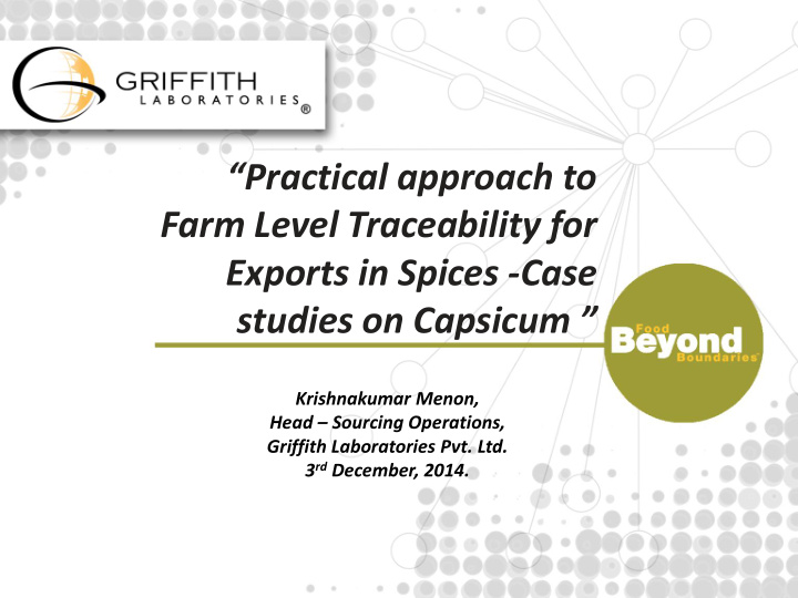 farm level traceability for