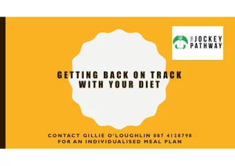 G E T T I N G  B A C K  O N  T R A C K  W I T H  Y O U R  D I E T  C O N TA C T  G I L L I E  O