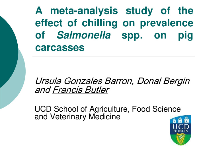 effect of chilling on prevalence of salmonella spp on pig