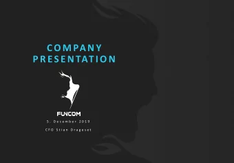 P R ES E N TAT I O N  5 .  D e c e m b e r  2 0 1 9  C F O  S t i a n  D r a g e s e t  F U N C O M