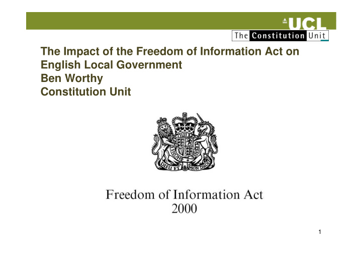 the impact of the freedom of information act on english