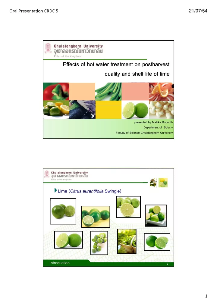 effects of hot water treatment on postharvest effects of
