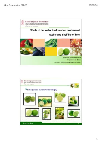 Effects of hot water treatment on postharvest  Effects of hot water treatment on postharvest