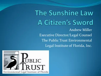 Executive Director/Legal Counsel  The Public Trust Environmental  Legal Institute of Florida, Inc.