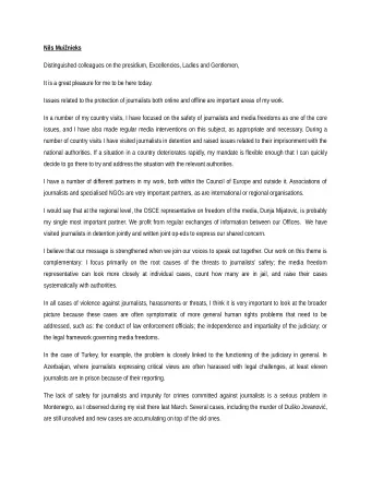 Nils Muinieks  Distinguished colleagues on the presidium, Excellencies, Ladies and Gentlemen,  It