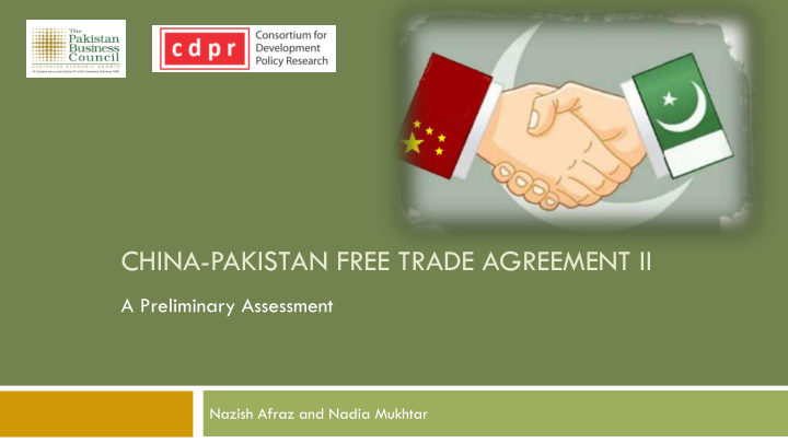 china pakistan free trade agreement ii