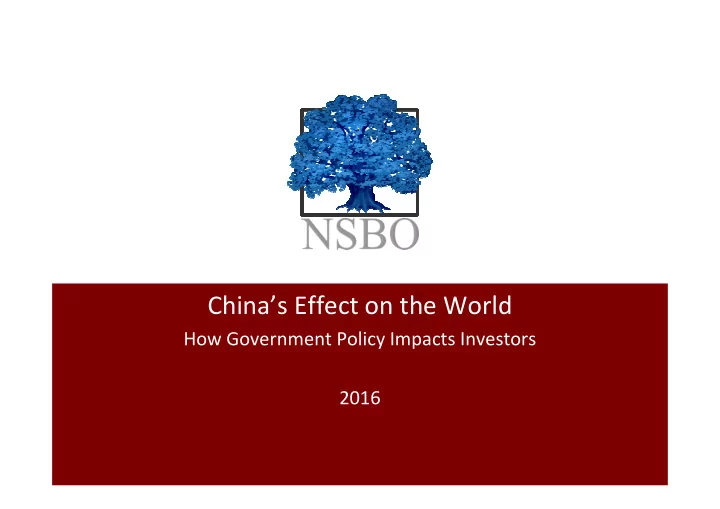 china s effect on the world