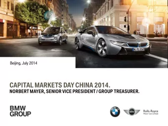 CAPITAL MARKETS DAY CHINA 2014.  NORBERT MAYER, SENIOR VICE PRESIDENT / GROUP TREASURER. Capital