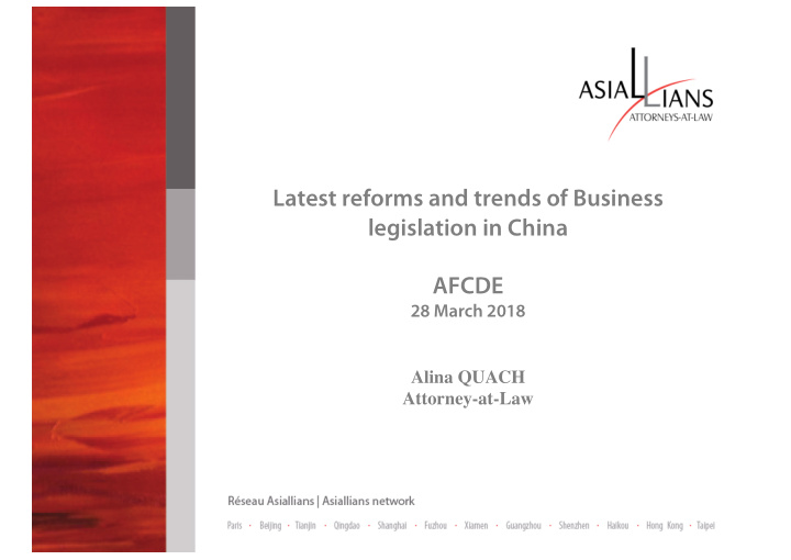 latest reforms and trends of business legislation in