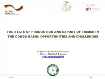 NGES  THE  HE CONGO  ONGO BASIN:  N: OP  OPPOR  ORTUNI  UNITIES AND  ND CHA  HALLE  LLENGE  NYENGUE