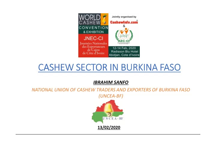 cashew sector in burkina faso cashew sector in burkina