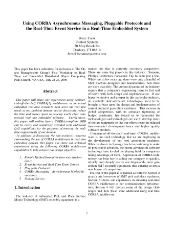 Using CORBA Asynchronous Messaging, Pluggable Protocols and  the Real-Time Event Service in a