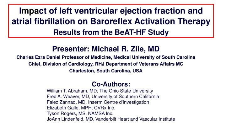 impact of left ventricular ejection fraction and