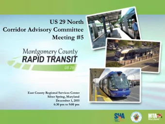 Meeting #5  East County Regional Services Center  Silver Spring, Maryland  December 1, 2015  6:30