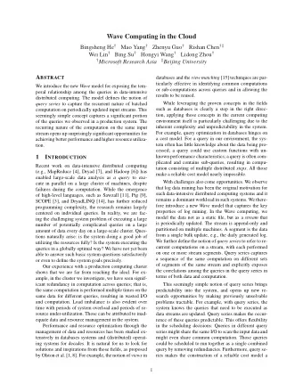 Wave Computing in the Cloud Bingsheng He  Mao Yang  Zhenyu Guo  Rishan Chen  Wei Lin