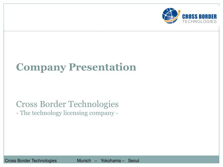 company presentation