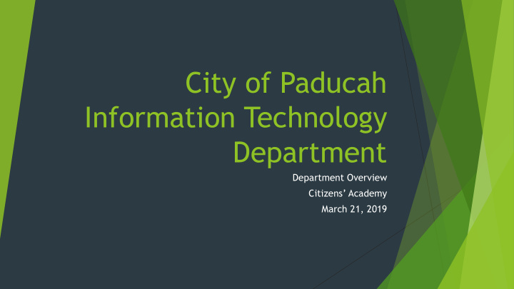 city of paducah information technology