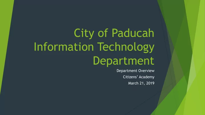 city of paducah information technology