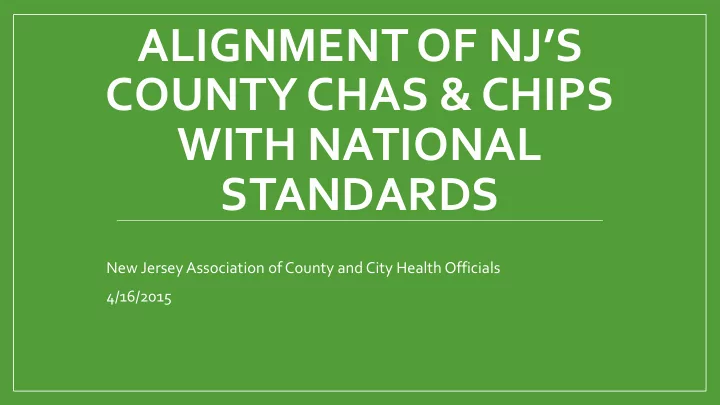 alignment of nj s