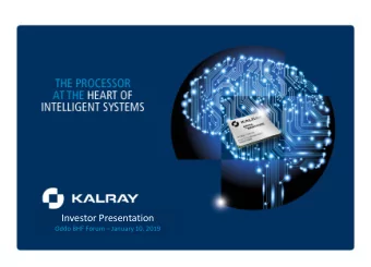 Investor Presentation Oddo BHF Forum  January 10, 2019  THE SPEAKERS Anne GABROT  CFO Loic