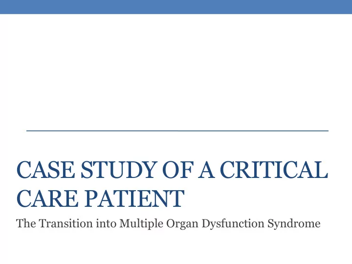 case study of a critical