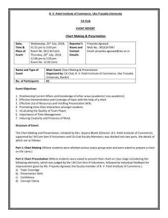 Chart Making &amp; Presentation Wednesday, 25 th July, 2018,  Date, Reporter  s  Priyanka