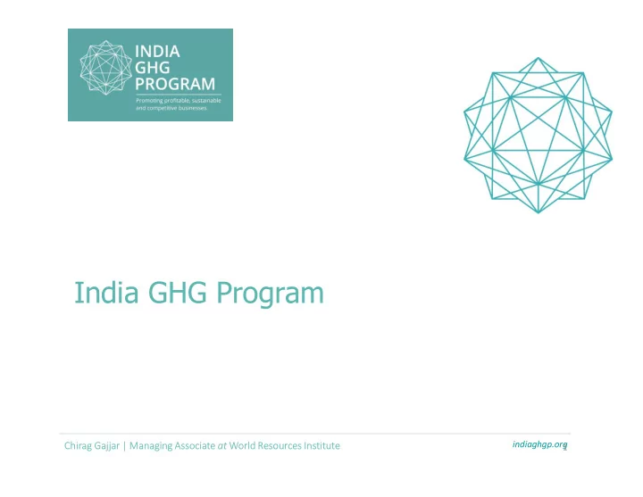 india ghg program