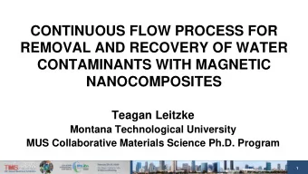 CONTINUOUS FLOW PROCESS FOR  REMOVAL AND RECOVERY OF WATER  CONTAMINANTS WITH MAGNETIC