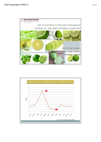 USE OF CHITOSAN TO PROLONG POSTHARVEST  STORAGE OF LIME UNDER DIFFERENT CONDITIONS  Department of