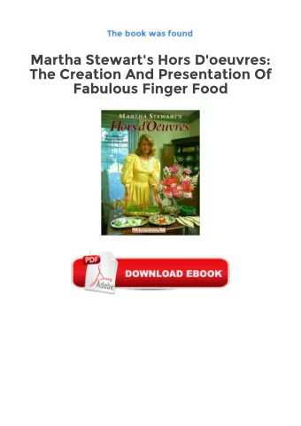 Martha Stewart's Hors D'oeuvres:  The Creation And Presentation Of  Fabulous Finger Food  Ebooks