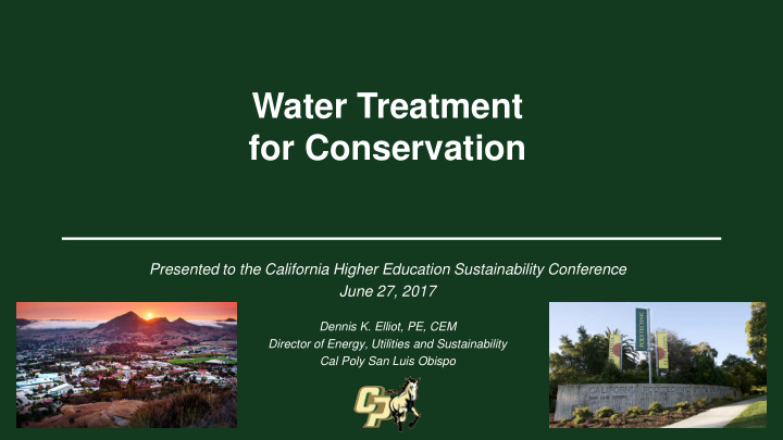 water treatment for conservation