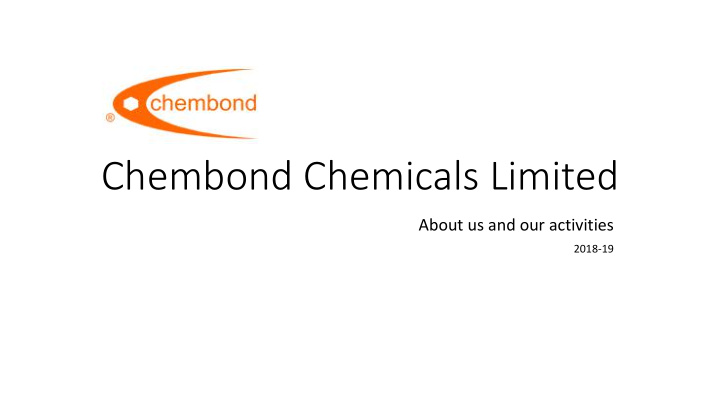chembond chemicals limited