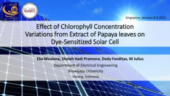Effect of  f Chlo  lorophyll Concentration  Vari  riations fr  from Ext  xtract of  f Papaya le