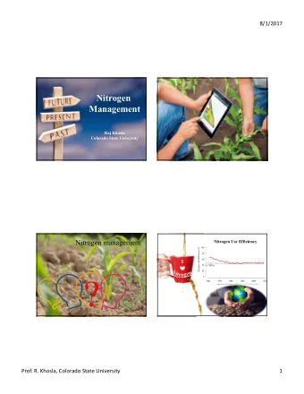 ? Adapted from: Lassaletta et al. 2014 Environmental Research Letters  Prof. R. Khosla, Colorado