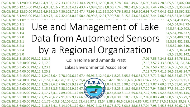 data from automated sensors
