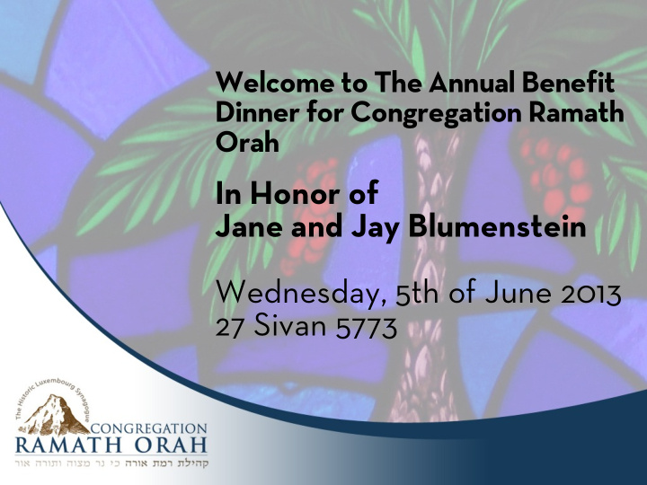 in honor of jane and jay blumenstein wednesday 5th of
