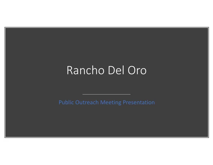 rancho del oro