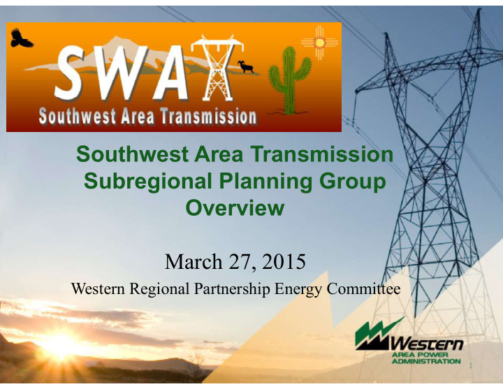 southwest area transmission subregional planning group
