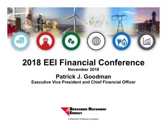2018 EEI Financial Conference  November 2018  Patrick J. Goodman  Executive Vice President and