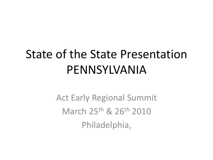 state of the state presentation pennsylvania