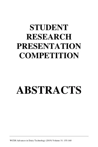 ABSTRACTS  WCDS Advances in Dairy Technology (2019) Volume 31: 155-160  156  Effect of wheat straw