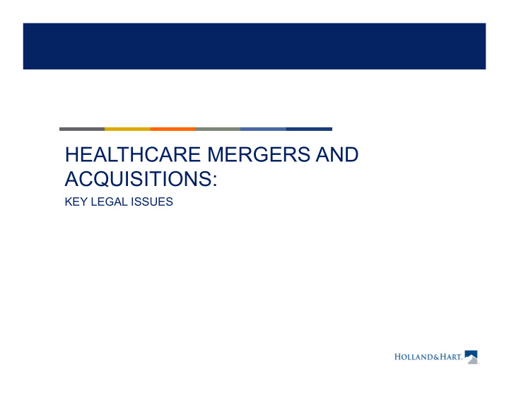 healthcare mergers and acquisitions