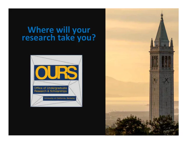 where will your research take you why do research pursue