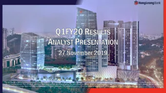 The information contained in this presentation is strictly confidential for information of the