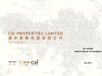 1H FY2018  Interim Results Presentation  Nov 2017  Sep 2017  Disclaimer The information contained