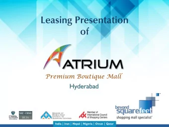 Leasing Presentation  of  Premium Boutique Mall  Hyderabad  India | Iran | Nepal | Nigeria | Oman |