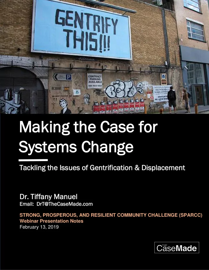 ma makin king the case g the case for for syst systems