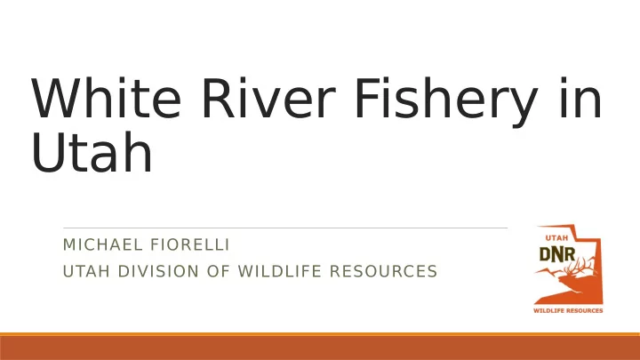 white river fishery in utah