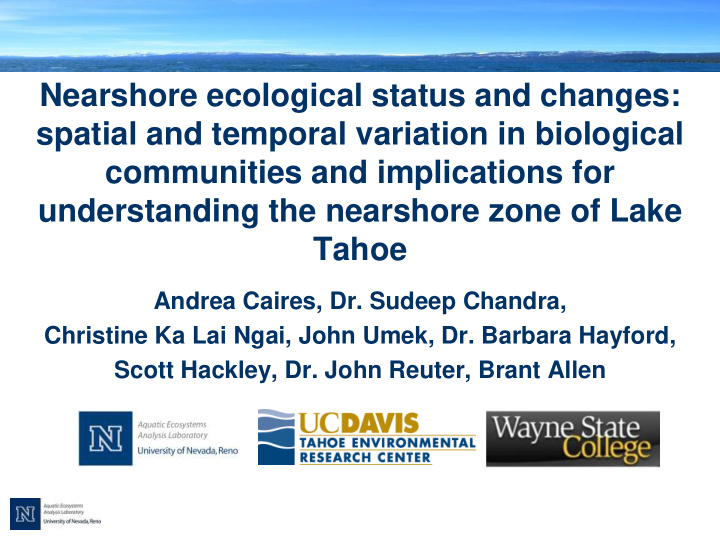 nearshore ecological status and changes spatial and